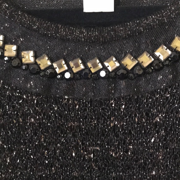 CHICO’S BLACK AND GLITTER SWEATER - Picture 2 of 4